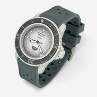 Bracelet Blancpain x Swatch en Caoutchouc à Carreaux Gris