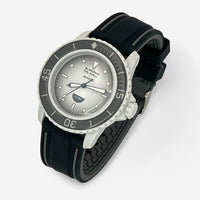 Bracelet Blancpain x Swatch en Caoutchouc 2 bandes Noir Gris