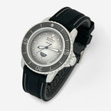 Bracelet Blancpain x Swatch en Caoutchouc 2 bandes Noir Gris