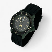 Bracelet Blancpain x Swatch Premium Caoutchouc Perforé Green Abyss: Noir