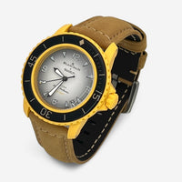 Bracelet Blancpain x Swatch en Vrai Cuir Clair Pacific: Kaki