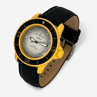 Bracelet Blancpain x Swatch en Cuir Véritable Lisse Pacific: Noir