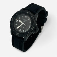 Bracelet Blancpain x Swatch en Caoutchouc 2 bandes Storm: Noir Noir