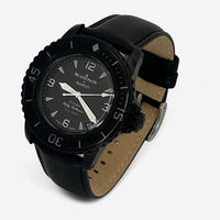 Bracelet Blancpain x Swatch en Cuir Véritable Lisse Storm: Noir
