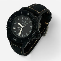 Bracelet Blancpain x Swatch en Vrai Cuir Clair Storm: Noir