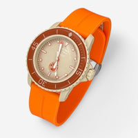 Bracelet Fifty Fathoms Arctic Ocean Caoutchouc A clips: Orange