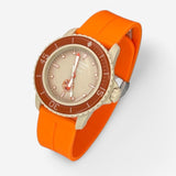 Bracelet Fifty Fathoms Arctic Ocean Caoutchouc A clips: Orange