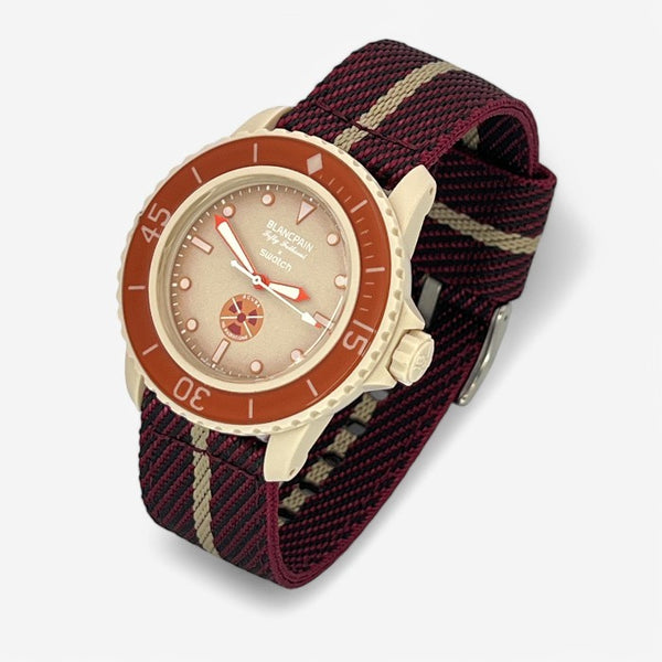 Bracelet Blancpain x Swatch Nato Rouge Beige