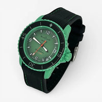 Bracelet Fifty Fathoms Indian Ocean Caoutchouc Premium modèle 1: Noir Vert