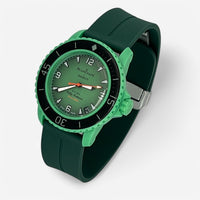 Bracelet Blancpain x Swatch en Caoutchouc à Clips Vert Argent