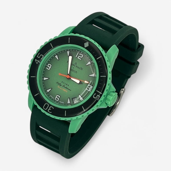 Bracelet Blancpain x Swatch Caoutchouc / Silicone Vert