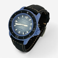 Bracelet Blancpain x Swatch en Vrai Cuir Clair Atlantic: Noir