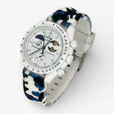 Bracelet Moonswatch Mission To Earthphase - Moonshine Gold Cold Moon Caoutchouc Militaire : Blanc