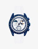 Bracelet Moonswatch Mission to Earthphase - Moonshine Gold Caoutchouc Premium: Blanc