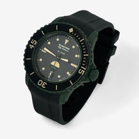 Bracelet Blancpain x Swatch en Caoutchouc Uni Green Abyss: Noir + Boucle Noire