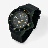 Bracelet Blancpain x Swatch en Caoutchouc Uni Green Abyss: Noir + Boucle Noire