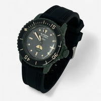 Bracelet Blancpain x Swatch en Caoutchouc 2 bandes (Copie) Green Abyss: Noir Noir