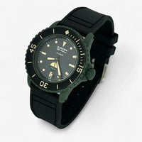 Bracelet Fifty Fathoms Green Abyss Caoutchouc Premium FKM: Noir