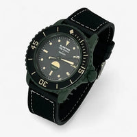 Bracelet Fifty Fathoms Green Abyss Autres: Cuir Nato Toile Acier Toile: Noir