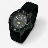 Bracelet Blancpain x Swatch Nervuré Green Abyss: Noir + Boucle Noire