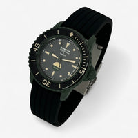 Bracelet Blancpain x Swatch Nervuré Green Abyss: Noir