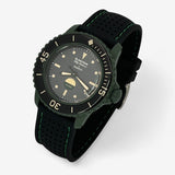 Bracelet Blancpain x Swatch Premium Caoutchouc Perforé Green Abyss: Noir Vert