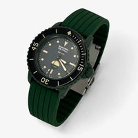 Bracelet Fifty Fathoms Green Abyss Caoutchouc Nervuré: Vert