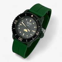 Bracelet Blancpain x Swatch en Caoutchouc à Clips Green Abyss: Vert Argent