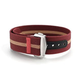 Bracelet MoonSwatch en Toile Premium Bordeaux Beige