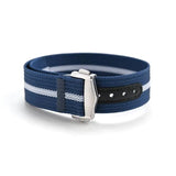 Bracelet MoonSwatch en Toile Premium Bleu Blanc