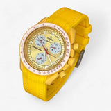 Bracelet MoonSwatch en Caoutchouc Premium Sun: Jaune Blanc