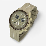 Bracelet Moonswatch Mission to Saturn Caoutchouc Premium 1 bande: Beige Blanc