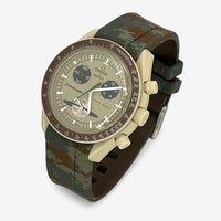 Bracelet Moonswatch Mission to Saturn Caoutchouc Militaire: Marron