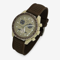 Bracelet Moonswatch Mission to Saturn Caoutchouc Premium perforé: Marron
