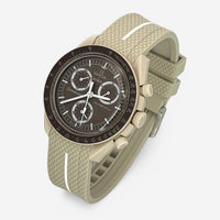 Bracelet Moonswatch Mission On Earth: Desert Caoutchouc Premium 1 Bande: Beige Blanc
