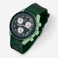 Bracelet Moonswatch Mission On Earth Caoutchouc Militaire: Vert