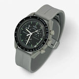 Bracelet Moonswatch Mission to the Moon Caoutchouc Clips : Gris