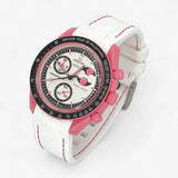 Bracelet MoonSwatch en Caoutchouc Premium Pink Moonphase: Blanc Rose