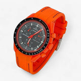 Bracelet MoonSwatch en Caoutchouc Premium Lava: Orange Noir