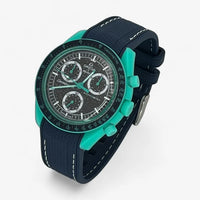 Bracelet MoonSwatch en Caoutchouc Premium Polar Lights: Bleu Marine Blanc