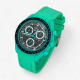 Bracelet MoonSwatch en Caoutchouc Premium Polar Lights: Vert Printemps