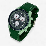 Bracelet MoonSwatch en Caoutchouc Premium Earth: Vert Foncé Blanc