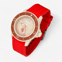 Bracelet Fifty Fathoms Arctic Ocean Caoutchouc Uni: Rouge