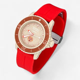 Bracelet Fifty Fathoms Arctic Ocean Caoutchouc A clips: Rouge