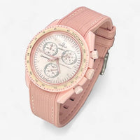 Bracelet MoonSwatch en Caoutchouc Premium Venus: Rose Blanc