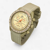 Bracelet MoonSwatch en Caoutchouc Premium Jupiter: Beige Blanc