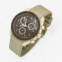 Bracelet MoonSwatch en Caoutchouc Premium Desert: Beige Blanc