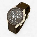 Bracelet MoonSwatch en Caoutchouc Premium Desert: Marron Blanc