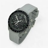 Bracelet Moonswatch Mission to the Moon Caoutchouc Premium : Gris