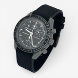 Bracelet Moonswatch Mission to Mercury Caoutchouc Premium : Noir + Boucle Noire